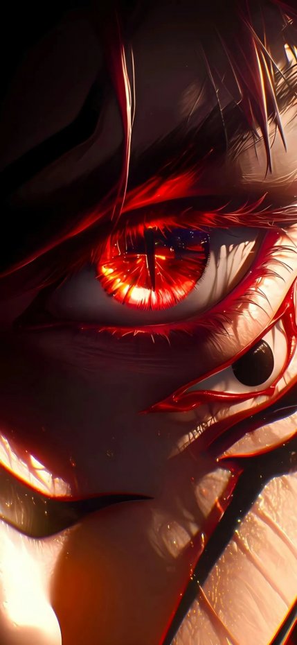 赤红之眼二次元炫酷风手机壁纸
